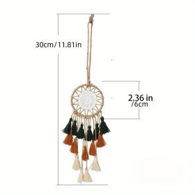 1pc Bohemian Style Tricolor Dream Catcher - Mini Pendant for Car Interior, Wall, and Window Decor - Perfect for Home, Room, and Christmas Easter