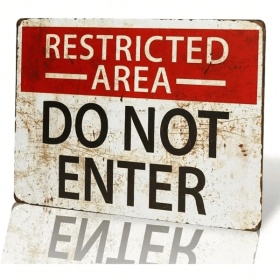 CIFbuy Retro Restricted Area Do Not Enter Metal Wall Decor Vintage Sign(TikTok, temu pick-up service)