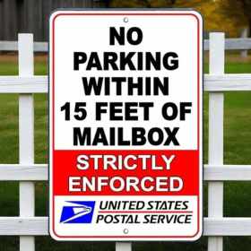 CIFbuy Official No Parking Mailbox 15 Feet Sign Durable Metal Weather Resistant Sign for Indoor Outdoor Heavy Duty Wall Decor (TikTok