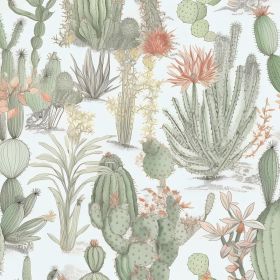 Cactus Peel and Stick Wallpaper Western Green Floral Contact Paper Green Floral Wallpaper Vintage Desert Self-Adhesive Wall Covering for Bedroom