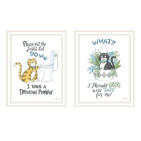 Trendy Decor 4U 2- Piece Vignette I have a Drinking Problem!! Black Framed Wall Art for Living Room