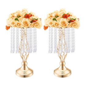 VEVOR 20PCS 43cm/16.9' Tall Crystal Wedding Flower Stand, Metal Wedding Centerpiece Vase