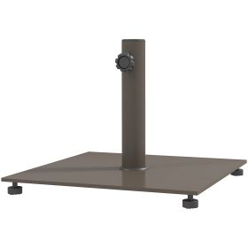 Square Patio Umbrella Base, 29 Lbs Metal Umbrella Stand Base With Adjustable Foot Pads, Heavy Duty Patio Umbrella Holder For 1.51.9 Umbrella Pole (Option: Brown)