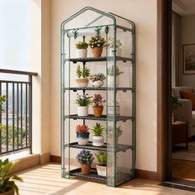 Mini Greenhouse Portable Plant Grow House With 5 Tier Shelves (Option: White)