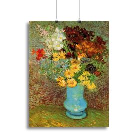 Vase with Daisies and Anemones by Van Gogh Canvas Print or Poster (Type: Standard Framed Canvas Print, size: 12" x 8" / 30cm x 20cm (approx))