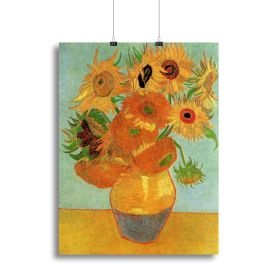 Still Life Vase with Twelve Sunflowers by Van Gogh Canvas Print or Poster (Type: Poster Print, size: 12" x 8" / 30cm x 20cm (approx))