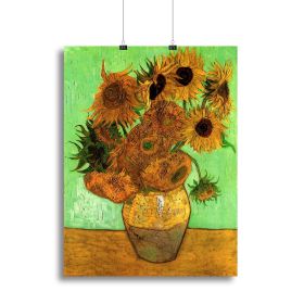 Still Life Vase with Twelve Sunflowers 2 by Van Gogh Canvas Print or Poster (Type: Standard Framed Canvas Print, size: 16" x 12" / 42cm x 30cm (approx))