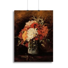 Vase with Carnations by Van Gogh Canvas Print or Poster (Type: Poster Print, size: 28" x 20" / 70cm x 50cm (approx))