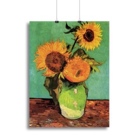 Three Sunflowers in a Vase by Van Gogh Canvas Print or Poster (Type: Poster Print, size: 28" x 20" / 70cm x 50cm (approx))