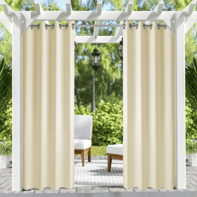 Outdoor Patio Curtain Grommets 50x10inch Ivory (Option: 50 in. W x 106 in. L)
